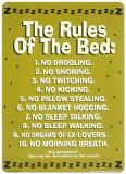 The Rules Of The Bed Plaque en métal