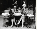 Mujeres sentadas en la terraza de un café Reproducción en lienzo de la lámina Mujeres sentadas en la terraza de un café Reproducción en lienzo de la lámina