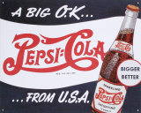 Pepsi- Cola Plaque en métal