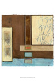 Chinese Scroll in Blue I Poster von Mauro 