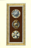 Chocolate and Blue Rosette Panel I Prints