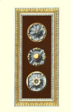 Chocolate and Blue Rosette Panel IV Posters