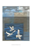 Three White Gulls I Art by Tara Friel