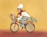 Biking Chef Prints by Stephanie Marrott