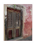 Old Red Door in Santorini Greece Photographic Print by Matt D. Rudin