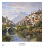 Riverside Village II Print by Charles Kuwasseg