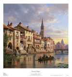 Riverside Village I Prints by Charles Kuwasseg