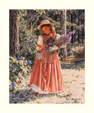 Girl Carrying Flowers Posters by Melinda Byers