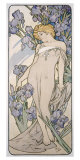 Mucha Nouveau Iris Flower Poster reproduction procédé giclée par Alphonse Mucha