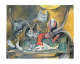 Still Life with Cat and Lobster, 1962 Poster von Pablo Picasso