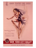 1956 New York City Ballet Poster reproduction procédé giclée
