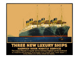 Three New Luxury Ships, LNER Poster, 1935 Giclee Print by Frank Mason