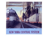 Ny Central Water Level Route Poster reproduction procédé giclée par Raymond Savignac