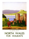 The Conway Estuary, North Wales, LMS Poster, 1923 Giclee Print by Norman Wilkinson