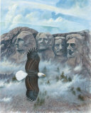 Eagle over Mount Rushmore Posters