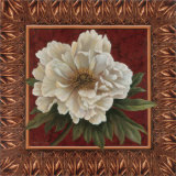 Peony in Red and Gold Poster par T. C. Chiu