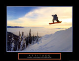 Fluglage: Snowboard-Fahrer Kunstdruck