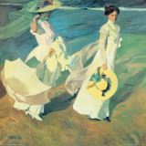 Women Walking on the Beach Kunstdrucke von Joaquín Sorolla y Bastida