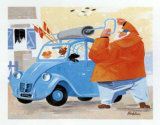 Papy Pechou et Sa 2Cv Prints by Hubert Rublon
