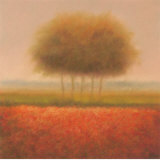 Orange Group of Trees Poster by Hans Dolieslager