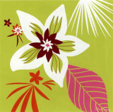 Vert Fleur Blanche Prints by Olivia Cosneau
