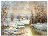 Winter Twilight Art by Helmut Glassl