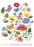 Bella the Buttlerfly and Garden Friends I Prints by Kim Parker