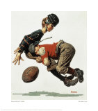 Tackled Giclee Print by Norman Rockwell