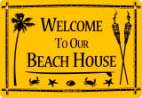 Welcome To Our Beach House Tin Sign