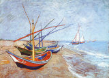 Vincent van Gogh - Fishing Boats on the Beach at Saints-Maries, c.1888 Reprodukce Vincent van Gogh - Fishing Boats on the Beach at Saints-Maries, c.1888 Reprodukce