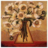 White Autumn Poppies Print by Shelly Bartek