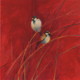 Crimson Sparrows I Affiches par Ellen Granter