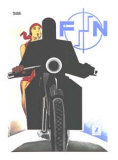 Fn (Fabrique Nationale) Motorcycle Lámina por Narcello Nizzoli