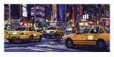 Yellow Cabs, New York City Print by Roy Avis