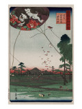 View of Akiba and Fukuroi Kite Posters par Hiroshige Utagawa