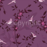 Mauve Bird Stem Posters af Kate Knight