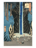 The Fudo Waterfall at Oji Posters par Ando Hiroshige