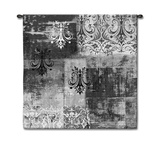 Abstract Damask Brushed Steel Square Wall Tapestry