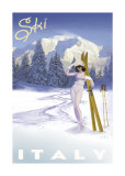Ski Italy Plakater af Kem Mcnair Ski Italy Plakater af Kem Mcnair