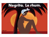 Negrita Le Rhum Reproduction procédé giclée par Bernard Villemot