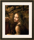 The Virgin of the Rocks (The Virgin with the Infant St. John Adoring the Infant Christ) Art by Leonardo da Vinci 