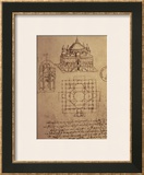 Sketch of a Square Church with Central Dome and Minaret Prints by Leonardo da Vinci 