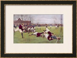Rugby Try Scored 1897 Art by Ernest Prater