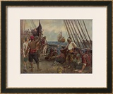 Pirate Crew Defy a Naval Warship Posters by Bernard F. Gribble