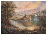 Cascade River Mill Affiches par Carl Valente