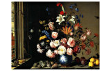 Vase hollandais de fleurs près d'une fenêtre Reproduction procédé giclée par Balthasar van der Ast