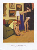 Sisters Dressing Print by Edward Martinez