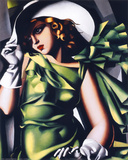 Mädchen in grün Kunstdrucke von Tamara de Lempicka