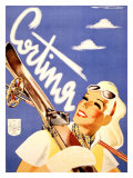 Skieuse Cortina reproduction procédé giclée