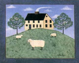 Sheep on the Hillside Poster av Colleen Sgroi